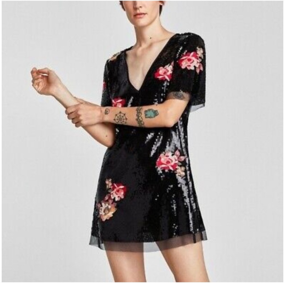 Zara black sequin minidress